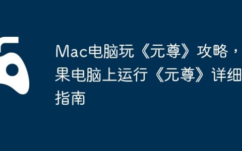 Mac电脑玩《元尊》攻略，苹果电脑上运行《元尊》详细指南