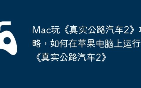 Mac玩《真实公路汽车2》攻略，如何在苹果电脑上运行《真实公路汽车2》