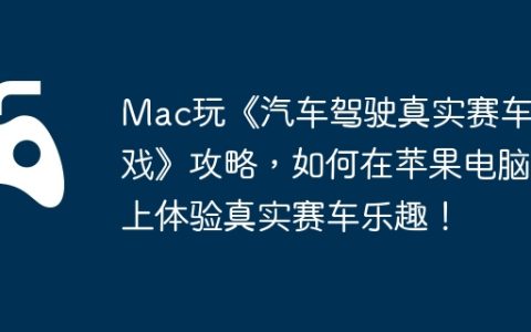 Mac玩《汽车驾驶真实赛车游戏》攻略，如何在苹果电脑上体验真实赛车乐趣！