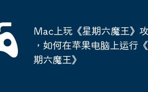 Mac上玩《星期六魔王》攻略，如何在苹果电脑上运行《星期六魔王》