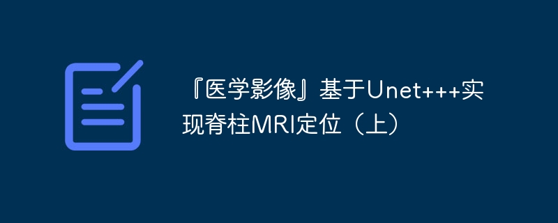 『医学影像』基于Unet+++实现脊柱MRI定位(上)