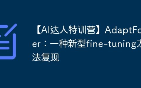【AI达人特训营】AdaptFormer：一种新型fine-tuning方法复现