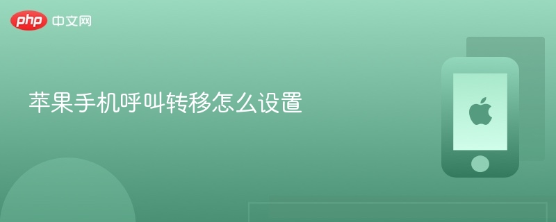 苹果手机呼叫转移怎么设置 - 创想鸟