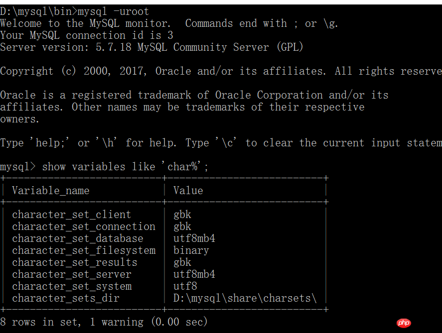 MySql5.7.18字符集配置图文实例分享