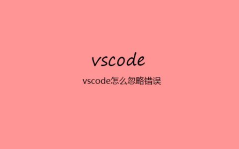 vscode怎么忽略错误