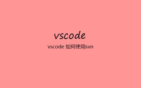 vscode 如何使用svn