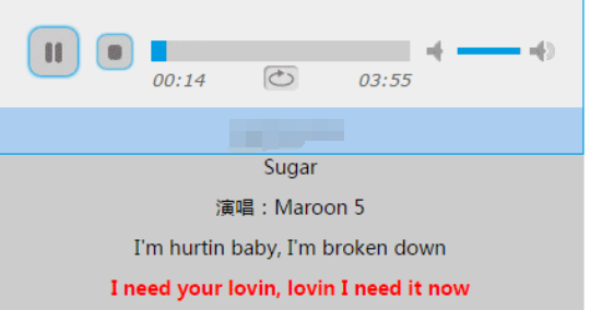 音乐歌词同步播放器