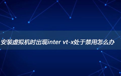 安装虚拟机时出现inter vt-x处于禁用怎么办