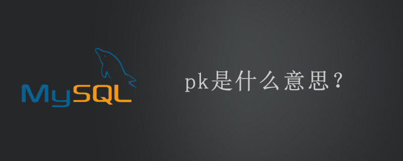 pk主键是什么意思?