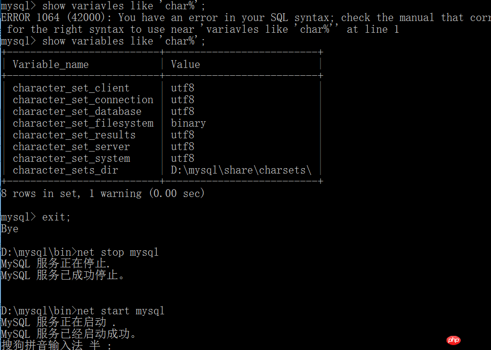 MySql5.7.18字符集配置图文实例分享