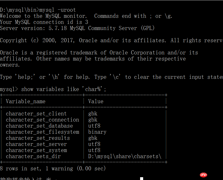MySql5.7.18字符集配置图文实例分享