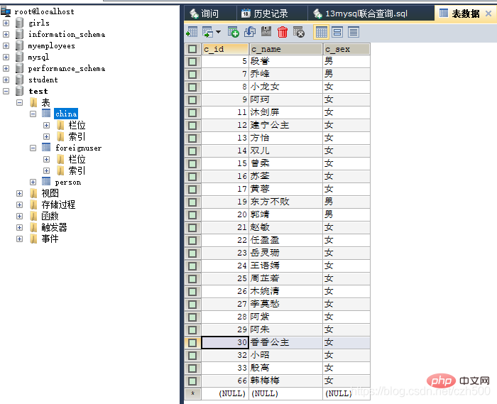 mysql查询结果怎么合并