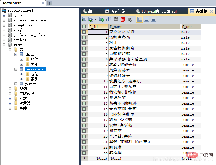 mysql查询结果怎么合并