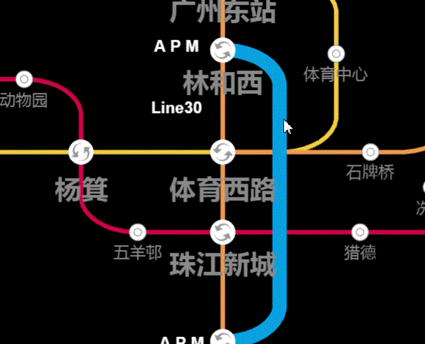 HTML5 Canvas的交互式地铁线路图实现代码