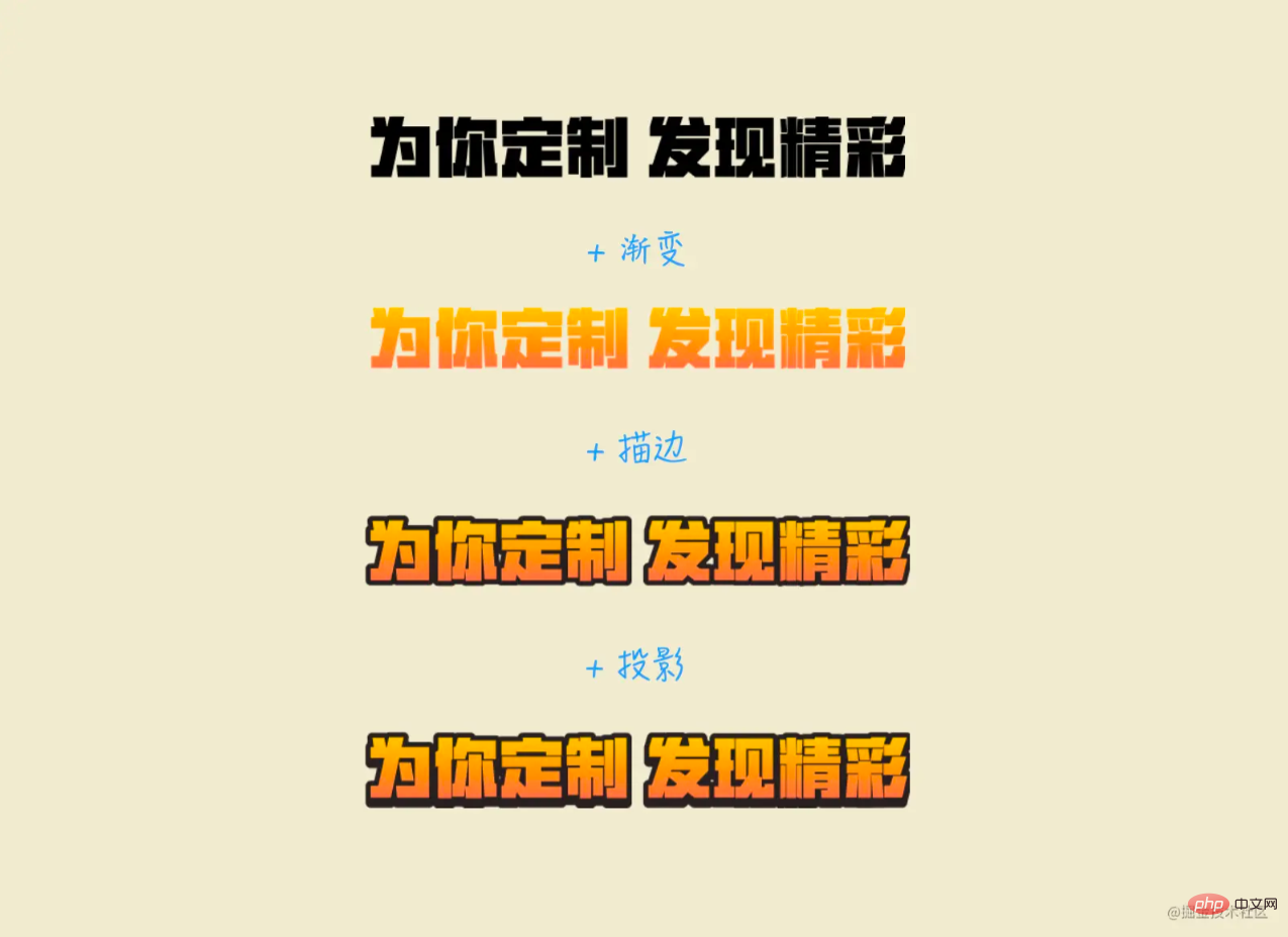 给文字添加渐变、描边、投影效果的两种方式(CSS和SVG)