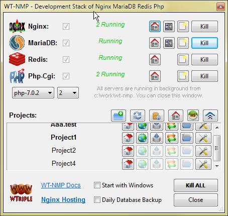 WinNMP - Windows Nginx MySql Php 8 stack