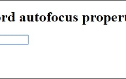 HTML DOM Input Password autofocus 属性