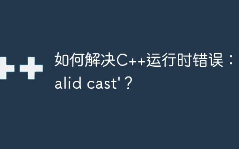 如何解决C++运行时错误：'invalid cast'？