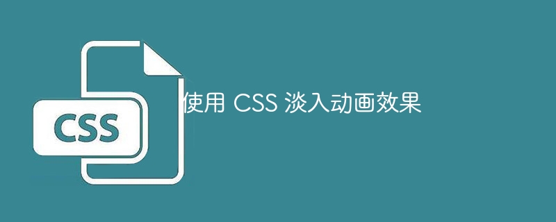 使用 css 淡入动画效果
