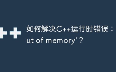 如何解决C++运行时错误：'out of memory'？