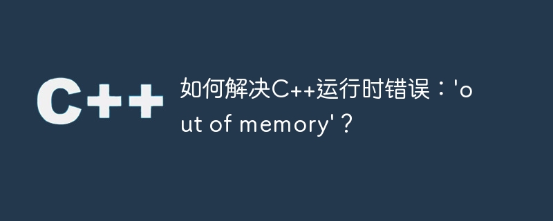 如何解决c++运行时错误:'out of memory'?