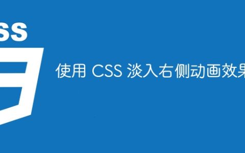 使用 CSS 淡入右侧动画效果