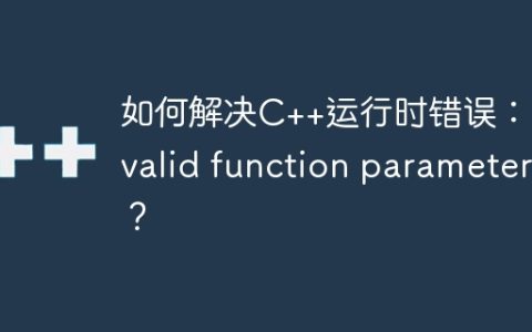 如何解决C++运行时错误：'invalid function parameter'？