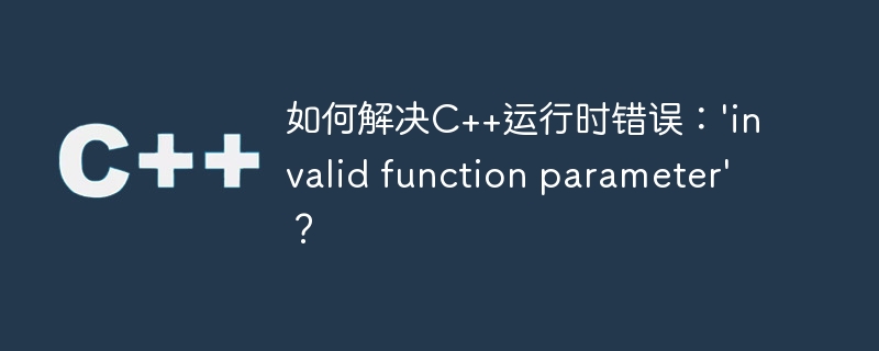 如何解决c++运行时错误:'invalid function parameter'?