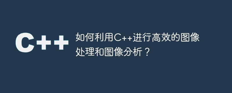 如何利用c++进行高效的图像处理和图像分析?