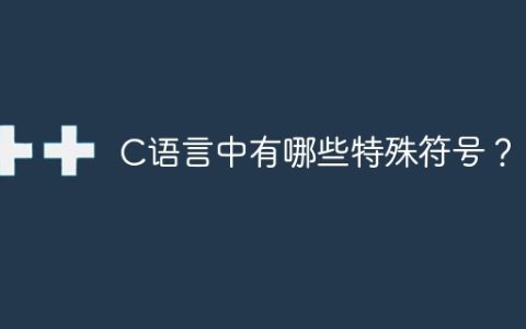 C语言中有哪些特殊符号？
