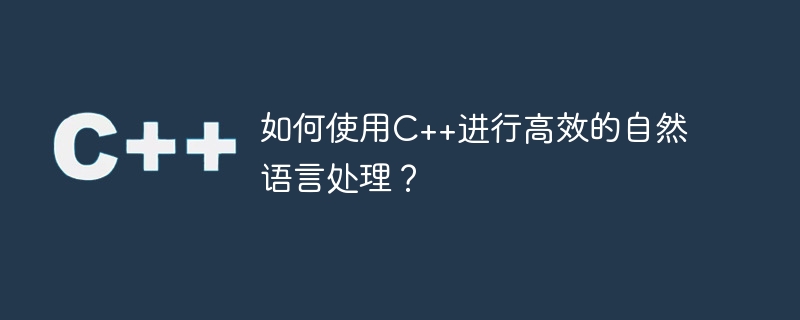 如何使用c++进行高效的自然语言处理?