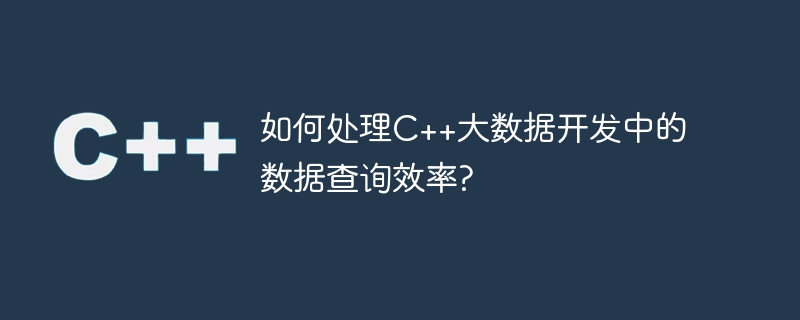 如何处理c++大数据开发中的数据查询效率?