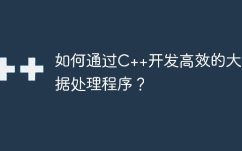 如何通过C++开发高效的大数据处理程序？