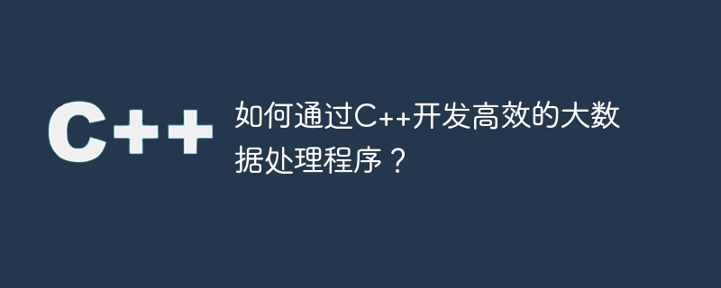 如何通过c++开发高效的大数据处理程序?