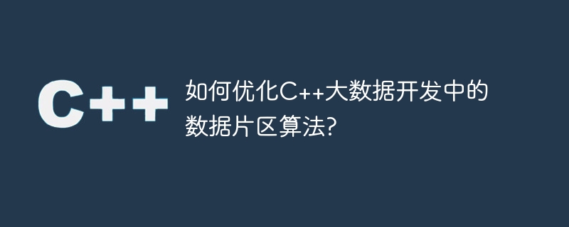 如何优化c++大数据开发中的数据片区算法?