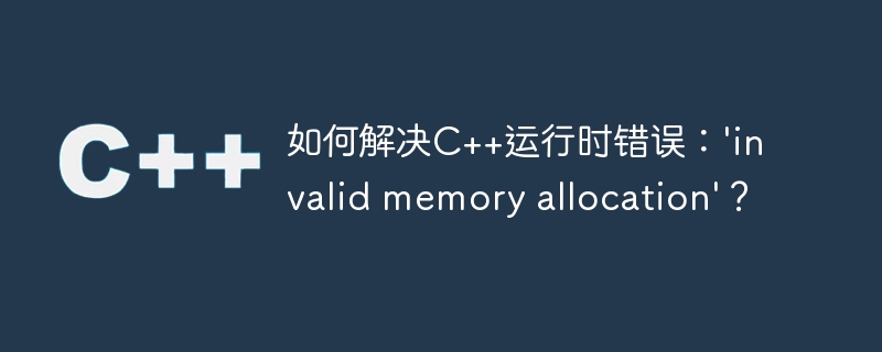 如何解决c++运行时错误:'invalid memory allocation'?