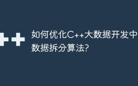 如何优化C++大数据开发中的数据拆分算法?