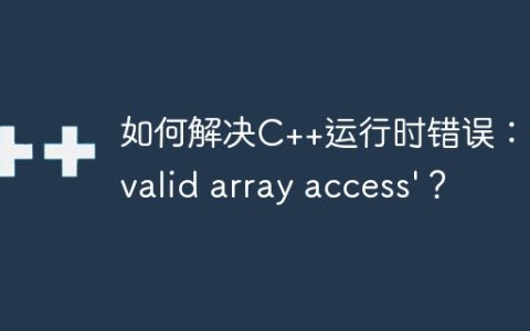 如何解决C++运行时错误：'invalid array access'？