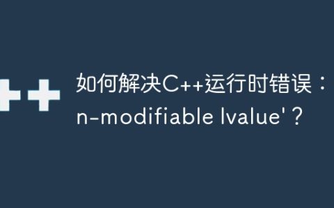 如何解决C++运行时错误：'non-modifiable lvalue'？