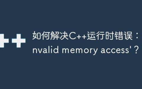 如何解决C++运行时错误：'invalid memory access'？