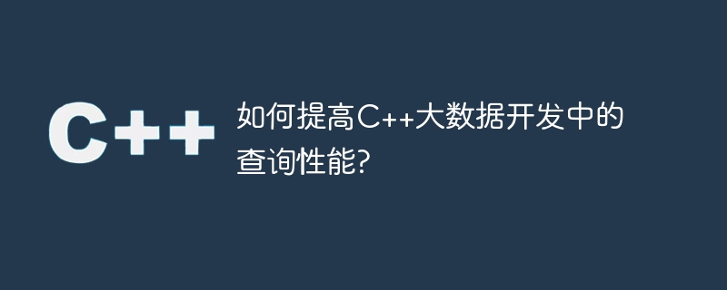 如何提高c++大数据开发中的查询性能?