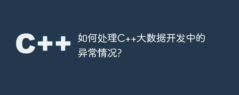 如何处理c++大数据开发中的异常情况?