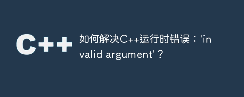 如何解决c++运行时错误:'invalid argument'?