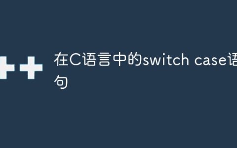 在C语言中的switch case语句