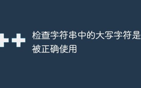 检查字符串中的大写字符是否被正确使用