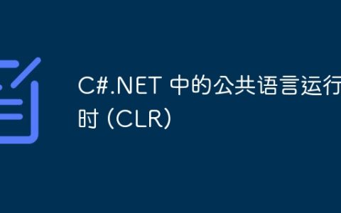 C#.NET 中的公共语言运行时 (CLR)