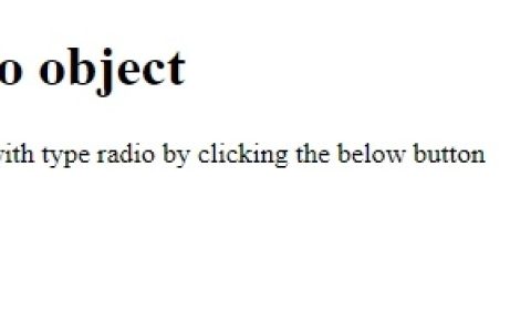 HTML DOM Input Radio 对象