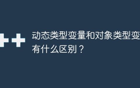 动态类型变量和对象类型变量有什么区别？
