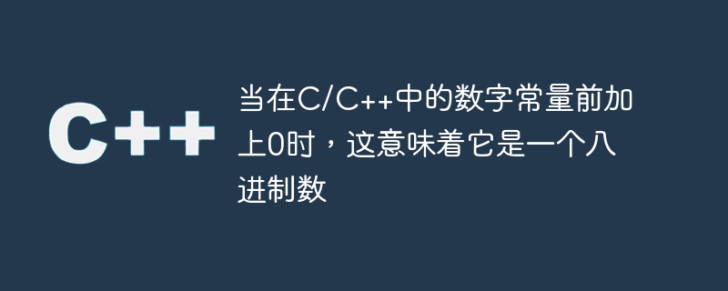 当在c/c++中的数字常量前加上0时，这意味着它是一个八进制数
