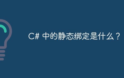 C# 中的静态绑定是什么？